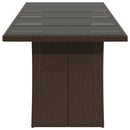 vidaXL barna polyrattan üveglapos kerti asztal 240 x 90 x 75 cm