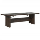 vidaXL barna polyrattan üveglapos kerti asztal 240 x 90 x 75 cm