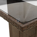 vidaXL barna polyrattan üveglapos kerti asztal 240 x 90 x 75 cm