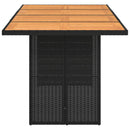 vidaXL fekete polyrattan kerti asztal akácfa lappal 190 x 80 x 75 cm