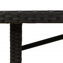 vidaXL fekete polyrattan kerti asztal akácfa lappal 190 x 80 x 75 cm
