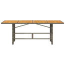 vidaXL szürke polyrattan kerti asztal akácfa lappal 190 x 80 x 75 cm