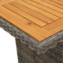 vidaXL szürke polyrattan kerti asztal akácfa lappal 190 x 80 x 75 cm