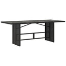vidaXL fekete polyrattan üveglapos kerti asztal 190 x 80 x 75 cm
