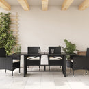 vidaXL fekete polyrattan üveglapos kerti asztal 190 x 80 x 75 cm