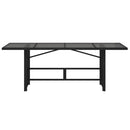 vidaXL fekete polyrattan üveglapos kerti asztal 190 x 80 x 75 cm