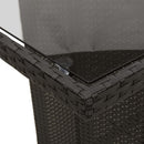 vidaXL fekete polyrattan üveglapos kerti asztal 190 x 80 x 75 cm