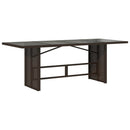 vidaXL barna polyrattan üveglapos kerti asztal 190x80x75 cm
