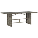 vidaXL szürke polyrattan üveglapos kerti asztal 190 x 80 x 75 cm
