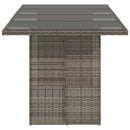 vidaXL szürke polyrattan üveglapos kerti asztal 190 x 80 x 75 cm