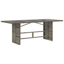 vidaXL szürke polyrattan üveglapos kerti asztal 190 x 80 x 75 cm