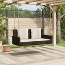 vidaXL barna polyrattan hintapad párnával 119 x 56 x 48 cm