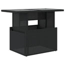 vidaXL fekete polyrattan üveglapos kerti asztal 100 x 55 x 73 cm