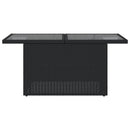 vidaXL fekete polyrattan üveglapos kerti asztal 100 x 55 x 73 cm