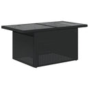 vidaXL fekete polyrattan üveglapos kerti asztal 100 x 55 x 73 cm