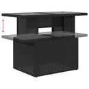 vidaXL fekete polyrattan üveglapos kerti asztal 100 x 55 x 73 cm