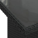 vidaXL fekete polyrattan üveglapos kerti asztal 100 x 55 x 73 cm