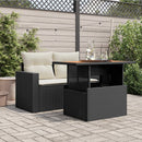 vidaXL fekete polyrattan és akácfa kerti asztal 100 x 55 x 73 cm