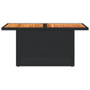 vidaXL fekete polyrattan és akácfa kerti asztal 100 x 55 x 73 cm
