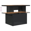 vidaXL fekete polyrattan és akácfa kerti asztal 100 x 55 x 73 cm