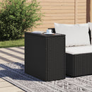 vidaXL fekete polyrattan üveglapos kerti kisasztal 58 x 27,5 x 55 cm