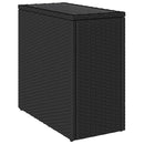 vidaXL fekete polyrattan üveglapos kerti kisasztal 58 x 27,5 x 55 cm