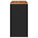 vidaXL fekete polyrattan kerti kisasztal fa asztallappal 58x27,5x55 cm