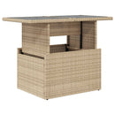 vidaXL bézs polyrattan üveglapos kerti asztal 100 x 55 x 73 cm