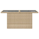vidaXL bézs polyrattan üveglapos kerti asztal 100 x 55 x 73 cm