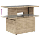 vidaXL bézs polyrattan üveglapos kerti asztal 100 x 55 x 73 cm