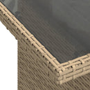 vidaXL bézs polyrattan üveglapos kerti asztal 100 x 55 x 73 cm