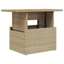 vidaXL bézs polyrattan és akácfa kerti asztal 100 x 55 x 73 cm