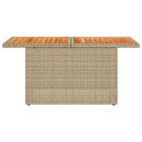 vidaXL bézs polyrattan és akácfa kerti asztal 100 x 55 x 73 cm