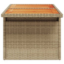 vidaXL bézs polyrattan és akácfa kerti asztal 100 x 55 x 73 cm