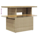 vidaXL bézs polyrattan és akácfa kerti asztal 100 x 55 x 73 cm