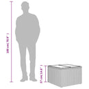 vidaXL szürke polyrattan üveglapos kerti asztal 55 x 55 x 37 cm