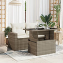 vidaXL szürke polyrattan üveglapos kerti asztal 100x55x73 cm