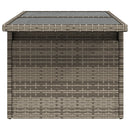 vidaXL szürke polyrattan üveglapos kerti asztal 100x55x73 cm