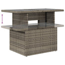 vidaXL szürke polyrattan üveglapos kerti asztal 100x55x73 cm