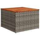 vidaXL szürke polyrattan és akácfa kerti asztal 55 x 55 x 37 cm