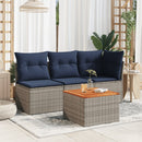 vidaXL szürke polyrattan és akácfa kerti asztal 55 x 55 x 37 cm