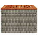 vidaXL szürke polyrattan és akácfa kerti asztal 55 x 55 x 37 cm