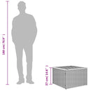 vidaXL szürke polyrattan és akácfa kerti asztal 55 x 55 x 37 cm