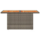 vidaXL szürke polyrattan és akácfa kerti asztal 100 x 55 x 73 cm