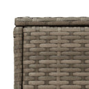 vidaXL szürke polyrattan kerti kisasztal üveg lappal 58 x 27,5 x 55 cm