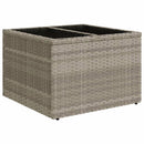 vidaXL világosszürke polyrattan üveglapos kerti asztal 55x55x37 cm