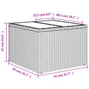 vidaXL világosszürke polyrattan üveglapos kerti asztal 55x55x37 cm