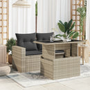 vidaXL szürke polyrattan üveglapos kerti asztal 100x55x73 cm