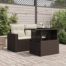 vidaXL barna polyrattan üveglapos kerti asztal 100 x 55 x 73 cm