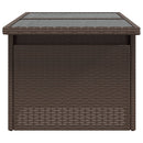 vidaXL barna polyrattan üveglapos kerti asztal 100 x 55 x 73 cm